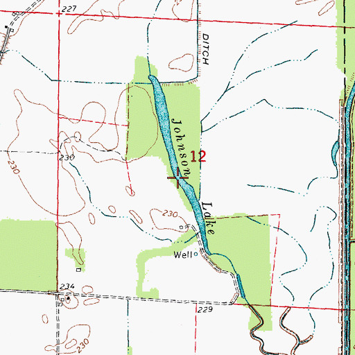 Topographic Map of Johnson Lake, AR