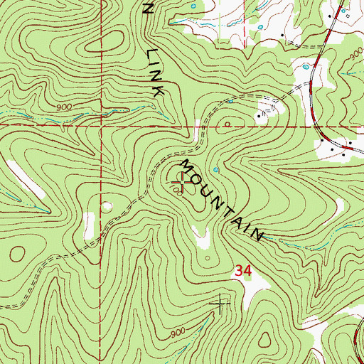 Topographic Map of Chain Link Mountain, MO