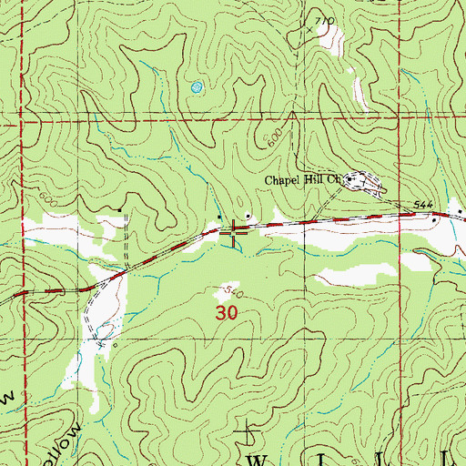 Topographic Map of Chapel Hill School (historical), MO