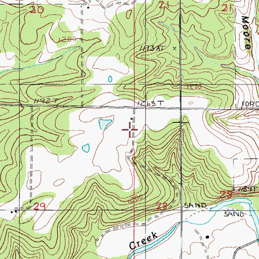 Topographic Map of Cheerfull Hill School, MO