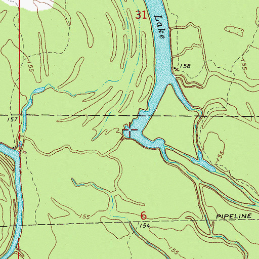 Topographic Map of Kansas Lake, AR