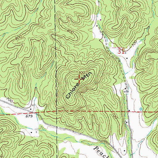 Topographic Map of Chlore Mountain, MO