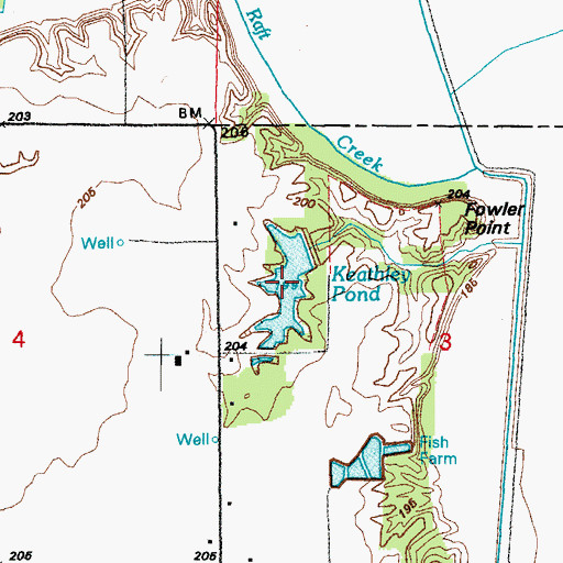 Topographic Map of Keathley Pond, AR
