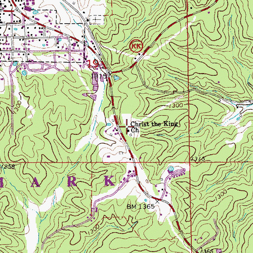 Topographic Map of Christ the King Church, MO