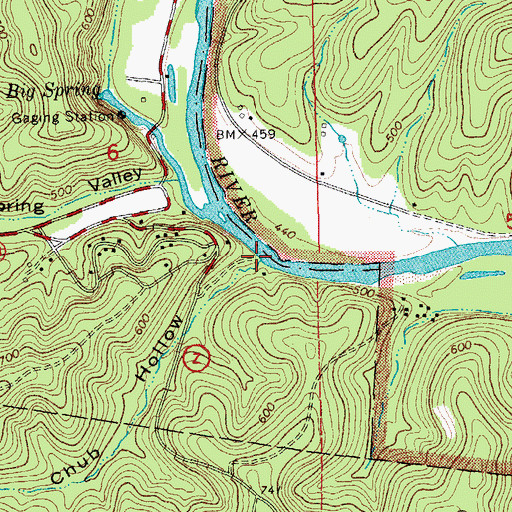Topographic Map of Chub Hollow, MO