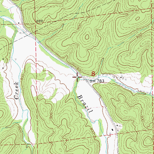 Topographic Map of Cicero Creek, MO