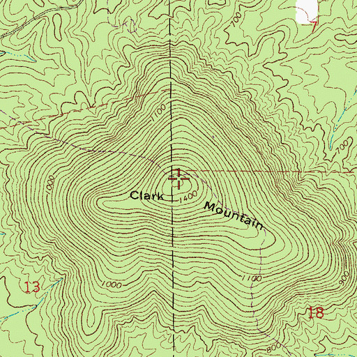 Topographic Map of Clark Mountain, MO