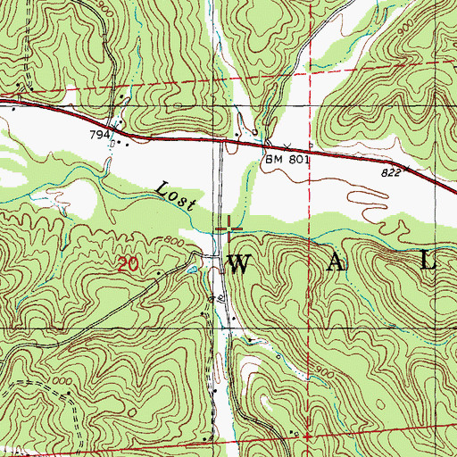 Topographic Map of Clear Creek, MO