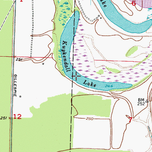 Topographic Map of Kuykendall Lake, AR