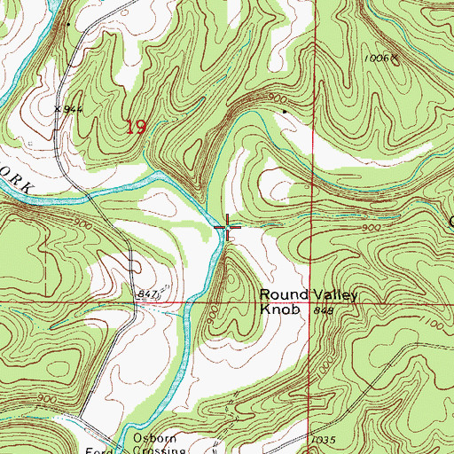 Topographic Map of Clough Hollow, MO