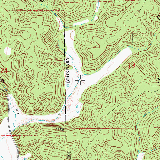 Topographic Map of Coalpit Hollow, MO