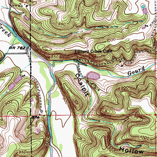 Topographic Map of Coalpit Hollow, MO