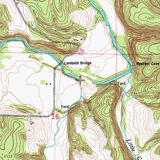 Topographic Map of Cobb Creek, MO