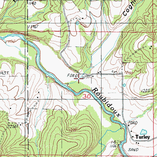 Topographic Map of Coghill Hollow, MO