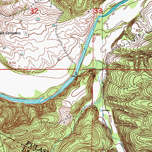 Topographic Map of Cole Creek, MO