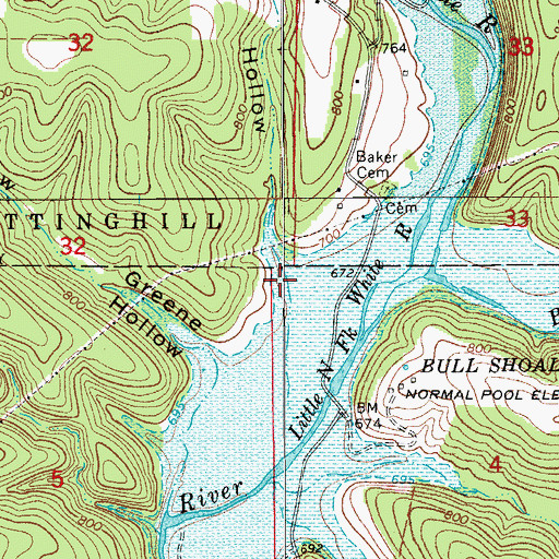 Topographic Map of Cole Hollow, MO