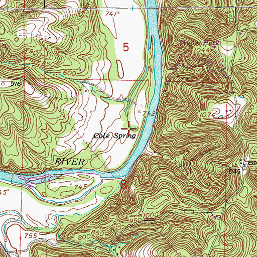 Topographic Map of Cole Spring, MO