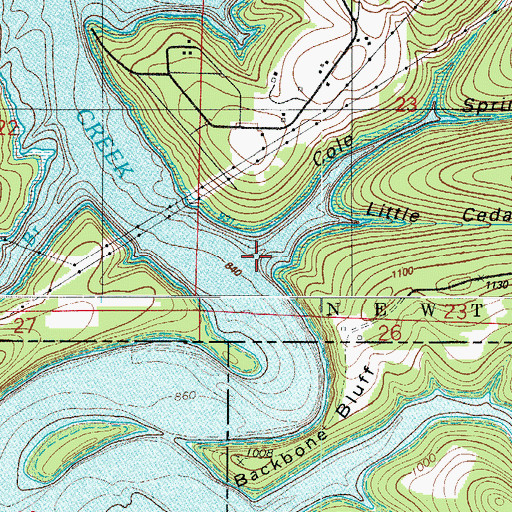 Topographic Map of Cole Spring Hollow, MO