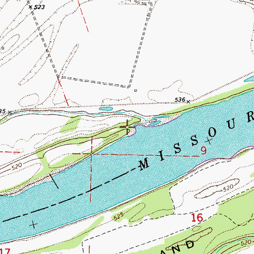 Topographic Map of Collier Creek, MO