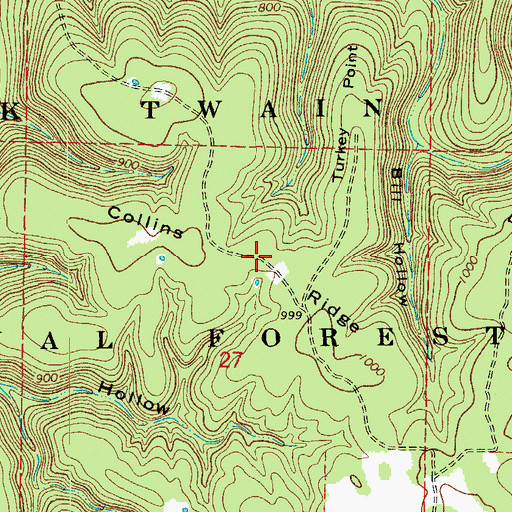 Topographic Map of Collins Ridge, MO