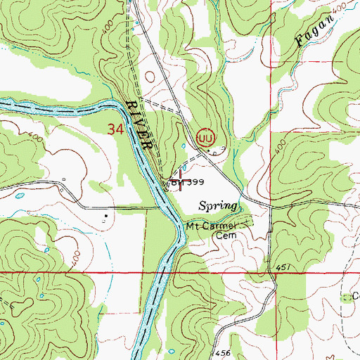 Topographic Map of Colvin Creek, MO