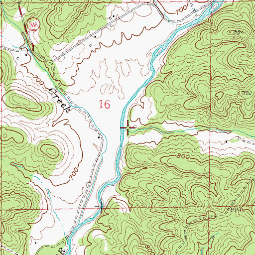 Topographic Map of Combs Branch, MO