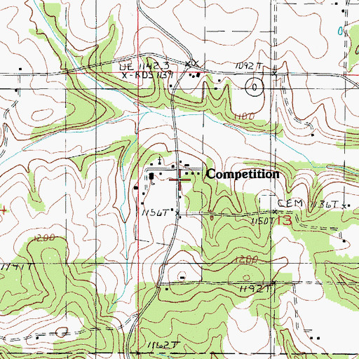 Topographic Map of Competition, MO
