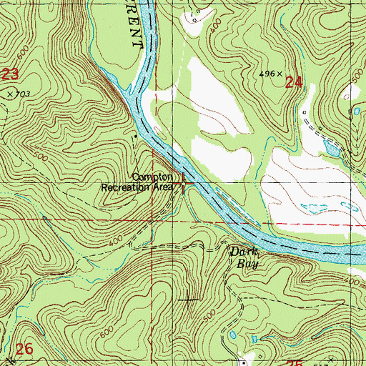 Topographic Map of Compton Creek, MO