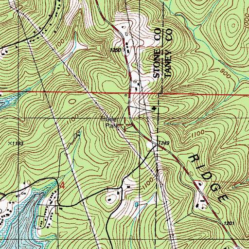 Topographic Map of Compton Ridge, MO