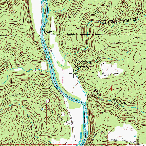 Topographic Map of Conner Spring, MO