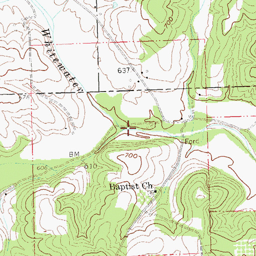 Topographic Map of Conrad Creek, MO