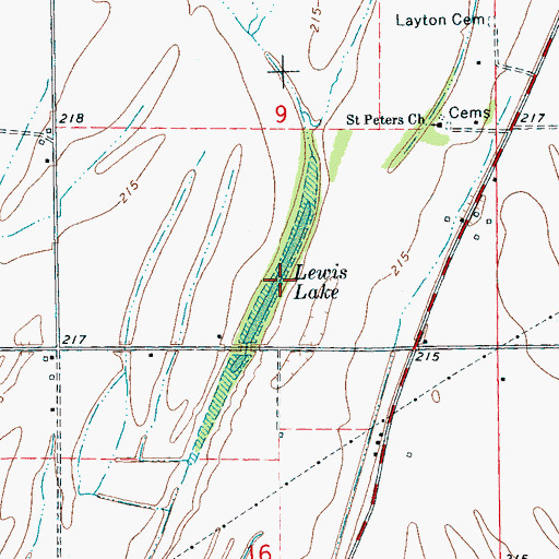 Topographic Map of Lewis Lake, AR
