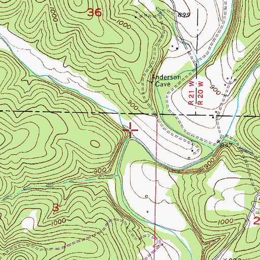 Topographic Map of Cook Hollow, MO