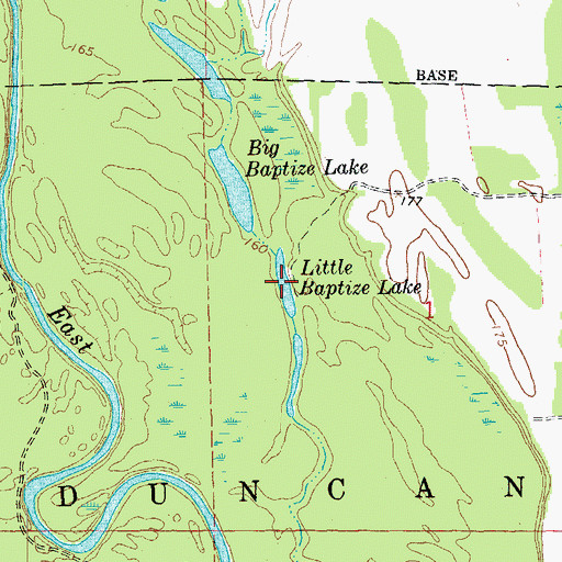 Topographic Map of Little Baptize Lake, AR
