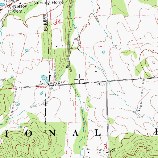 Topographic Map of Coon Hollow, MO