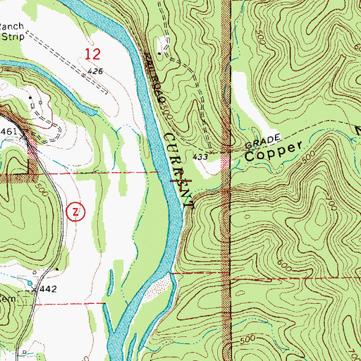 Topographic Map of Copper Mine Hollow, MO