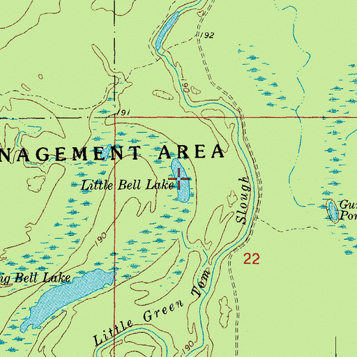 Topographic Map of Little Bell Lake, AR