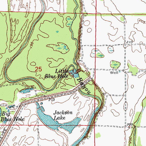 Topographic Map of Little Blue Hole, AR