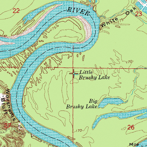 Topographic Map of Little Brushy Lake, AR