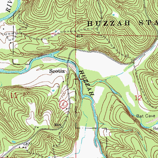 Topographic Map of Courtois Creek, MO