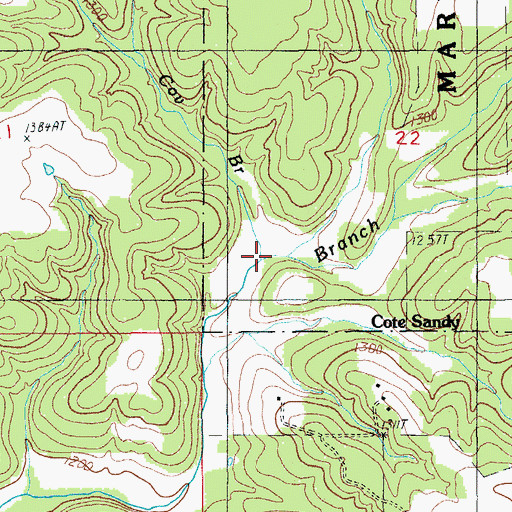 Topographic Map of Cov Branch, MO