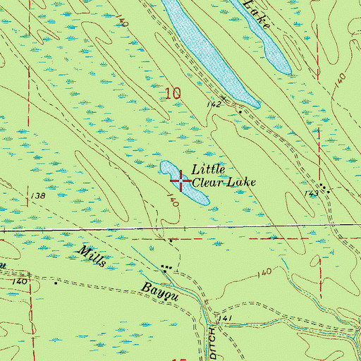 Topographic Map of Little Clear Lake, AR