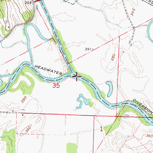 Topographic Map of Crooked Creek, MO