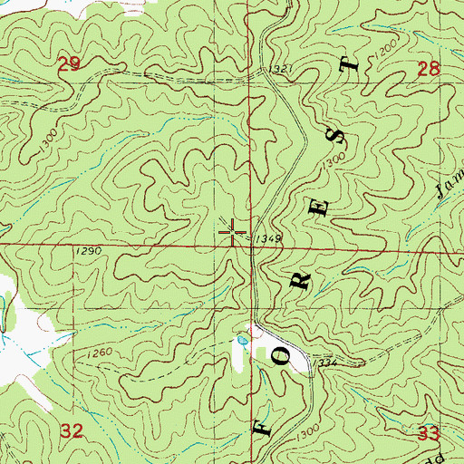 Topographic Map of Crooked Lookout (historical), MO