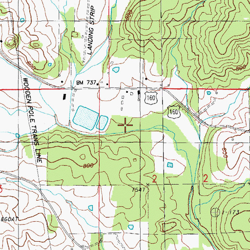 Topographic Map of Culp Branch, MO