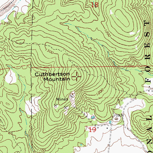 Topographic Map of Cuthbertson Mountain, MO