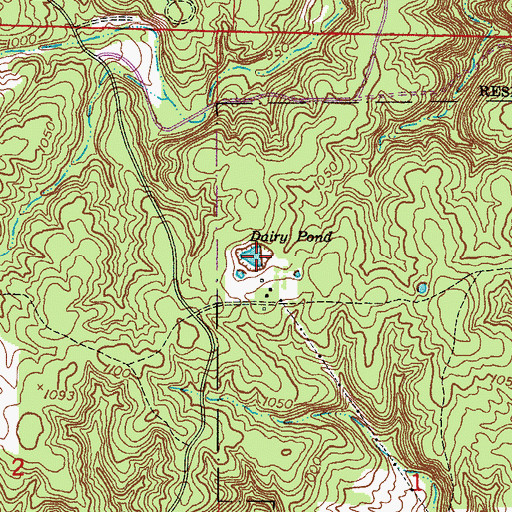 Topographic Map of Dairy Pond, MO