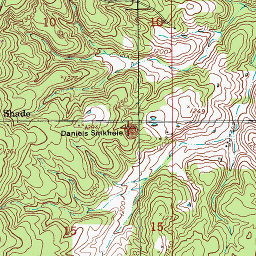 Topographic Map of Daniels Sinkhole, MO