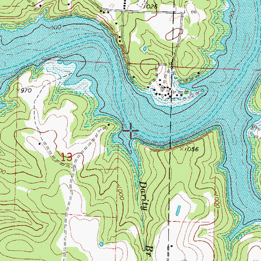 Topographic Map of Darity Branch, MO