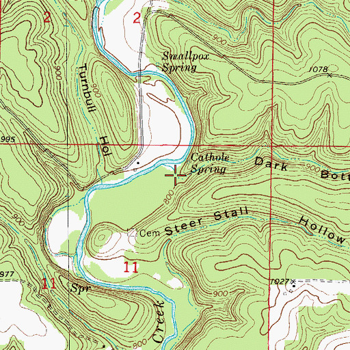 Topographic Map of Dark Bottom Hollow, MO